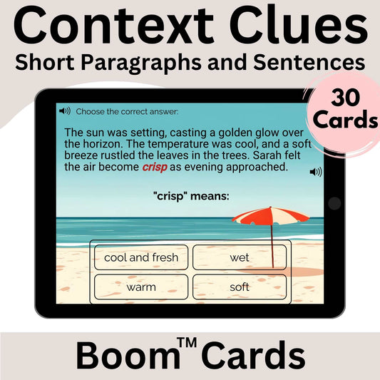 Context Clues Boom Cards™ – 30 Digital Task Cards with Sentences & Paragraphs – Faith - Based Printable by Digital Kim Designs