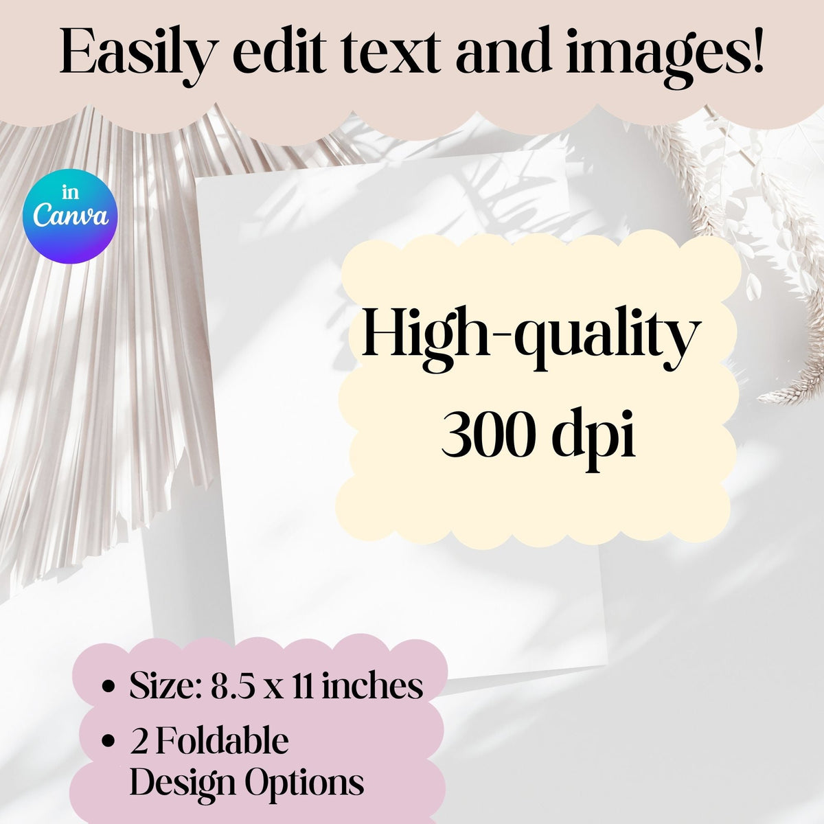 Digital Kim Designs editable LDS baptism program template for girls featuring purple floral accents and Canva branding