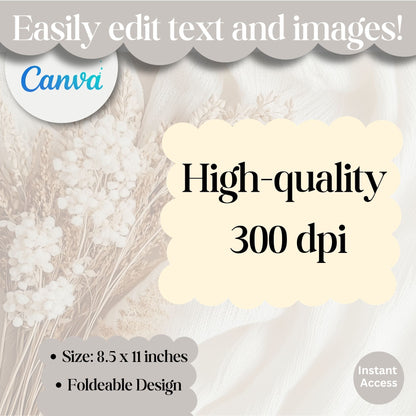 Digital Kim Designs editable talent show program template featuring a floral background and Canva branding