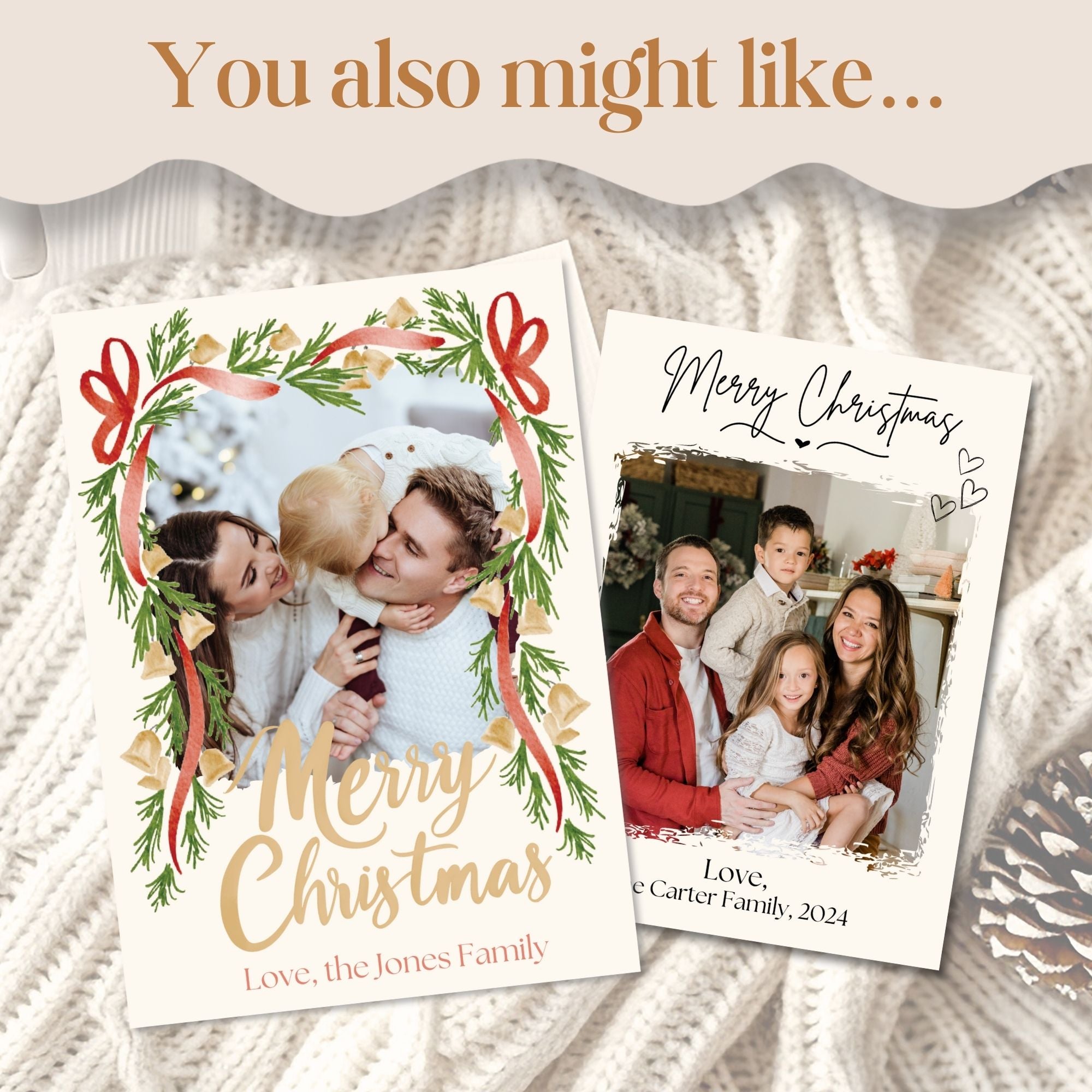 Editable Christmas Photo Card – Elegant Holiday Canva Template ...
