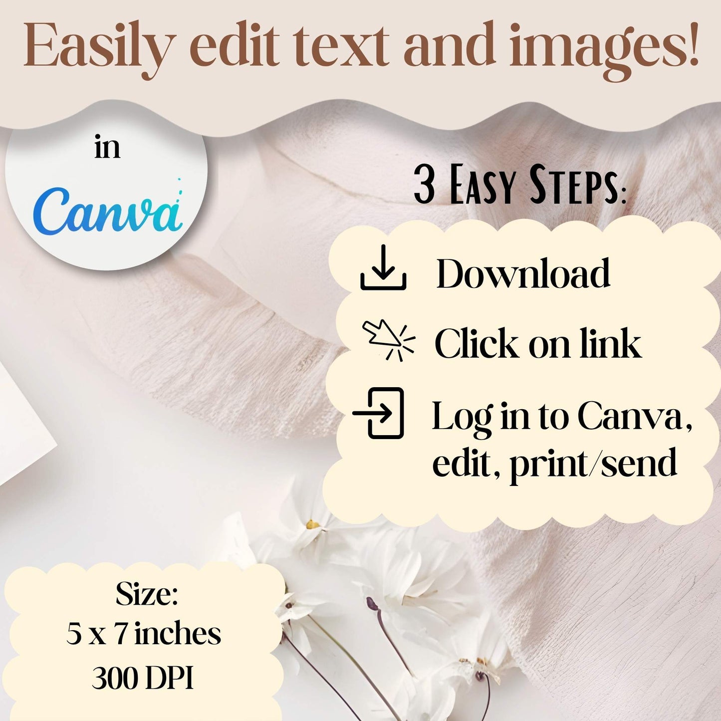 Editable LDS Baptism Invitation – Minimalist Canva Template | Baptism Illustration | Matching Program Available – Faith - Based Printable by Digital Kim Designs