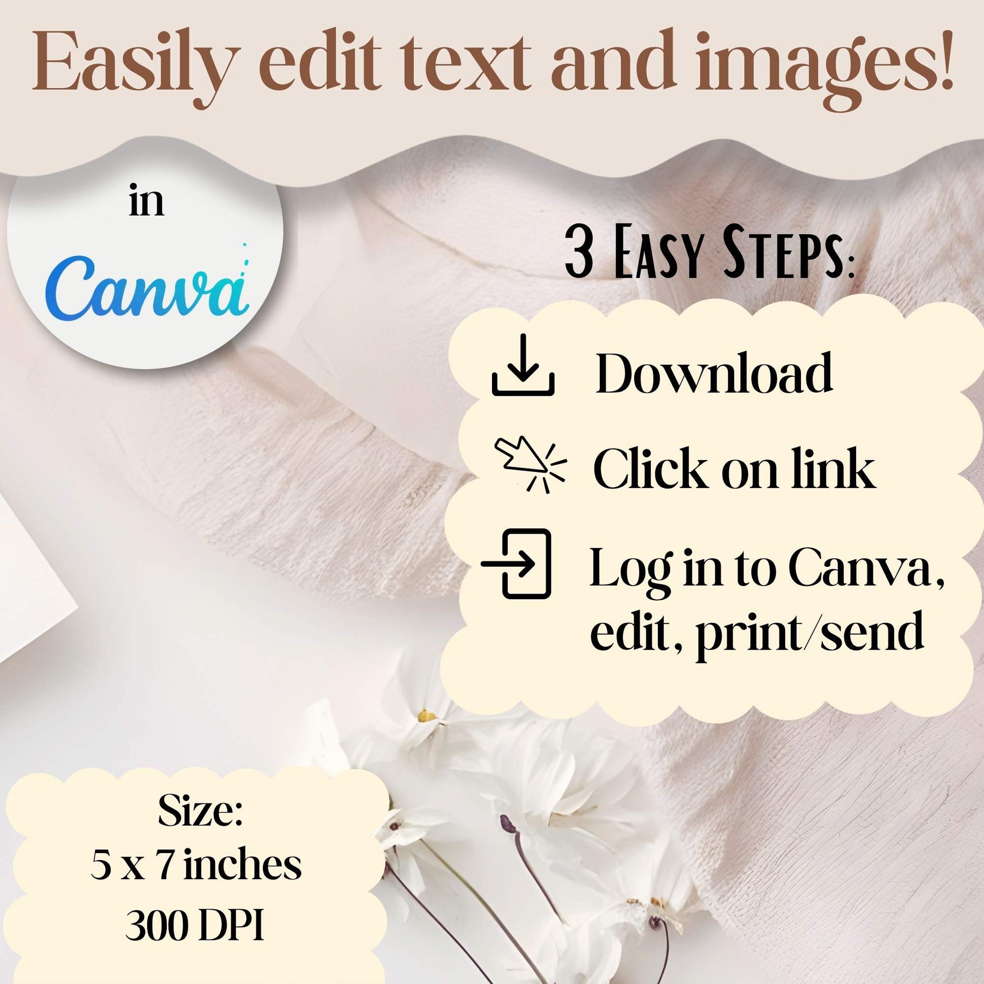 Editable LDS Baptism Invitation – Minimalist Canva Template | Baptism Illustration | Matching Program Available – Faith - Based Printable by Digital Kim Designs