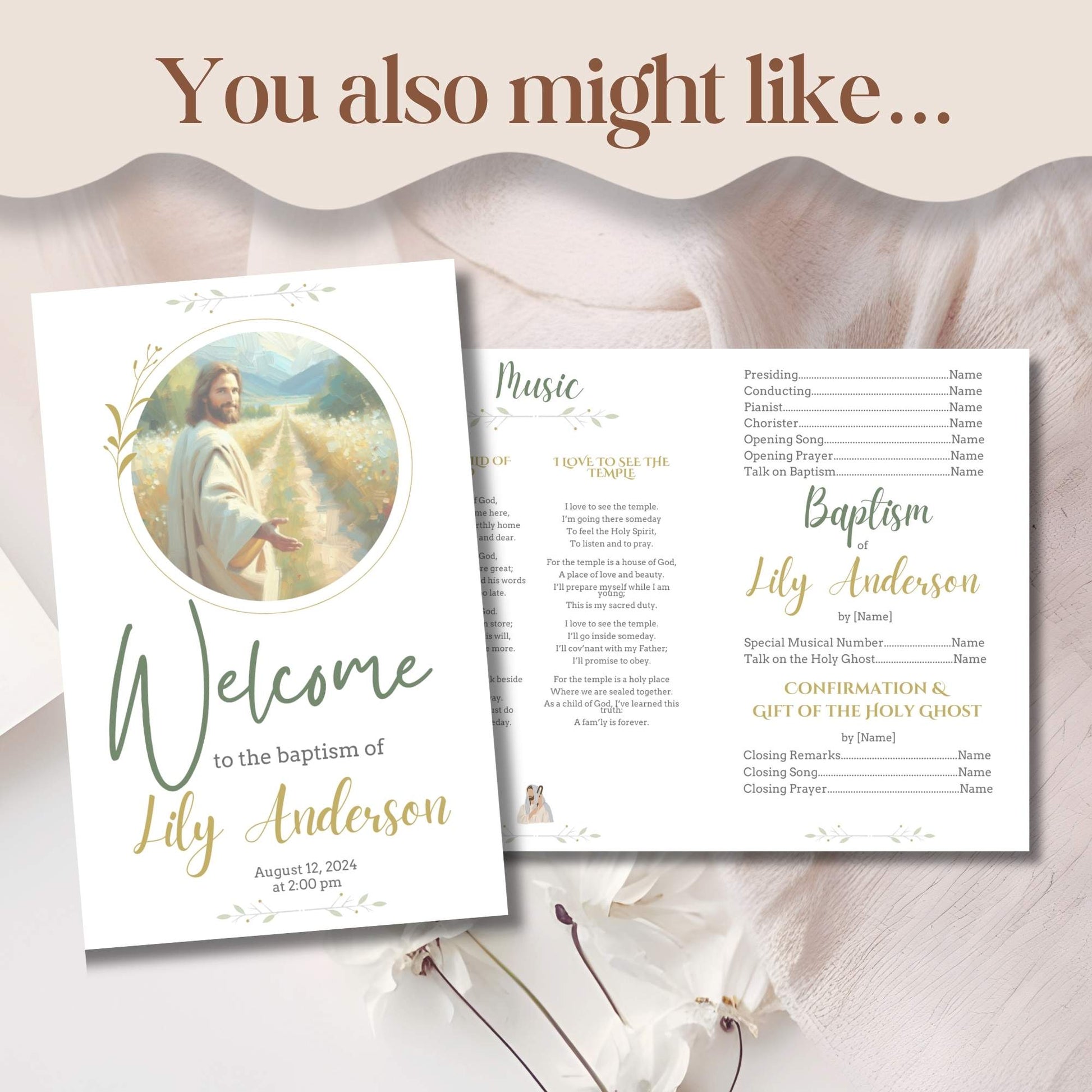 Editable LDS Baptism Invitation Template – Canva Printable | Girl or Boy | Instant Download – Faith - Based Printable by Digital Kim Designs
