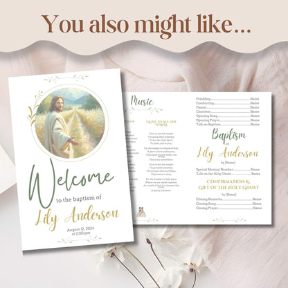 Editable LDS Baptism Invitation Template – Canva Printable | Girl or Boy | Instant Download – Faith - Based Printable by Digital Kim Designs