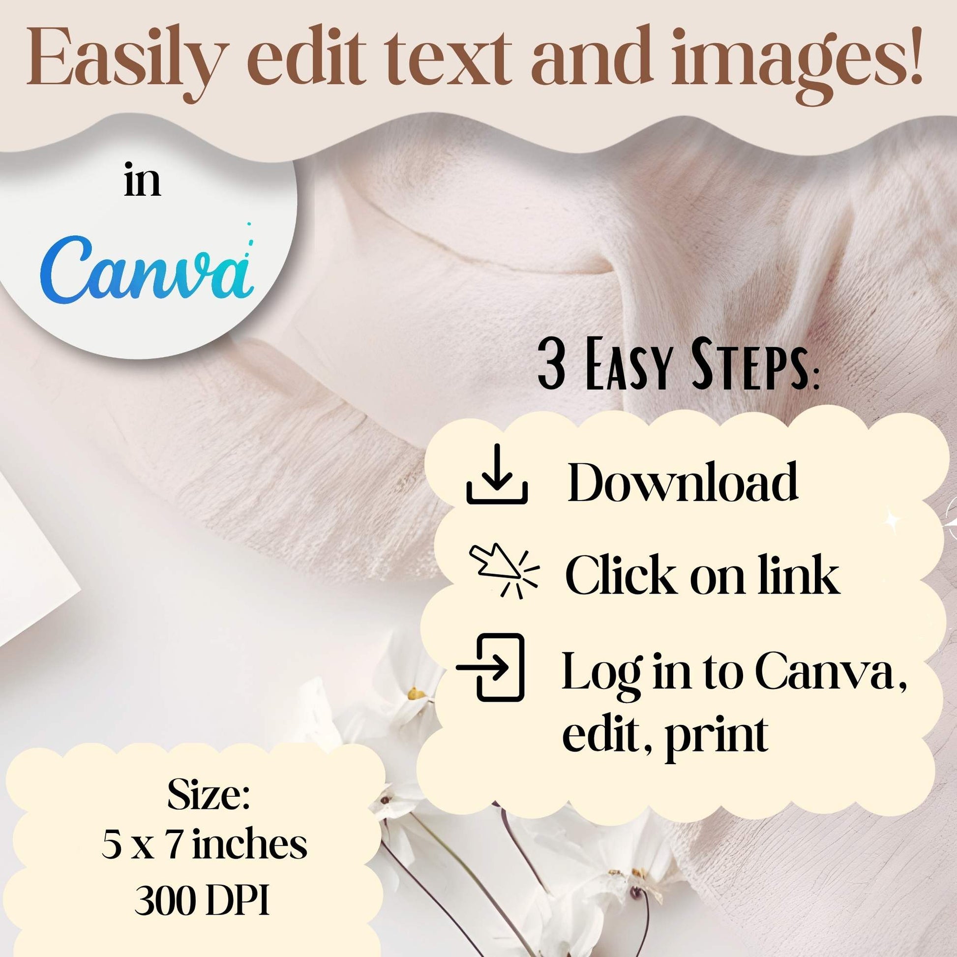 Editable LDS Baptism Sign & Note Cards – Neutral Jesus Design, Printable Canva Template – Faith - Based Printable by Digital Kim Designs