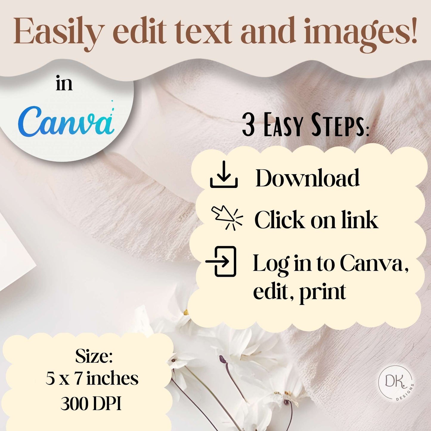 Editable LDS Baptism Sign & Note Cards – Printable Keepsake for Guests, Canva Template – Faith - Based Printable by Digital Kim Designs