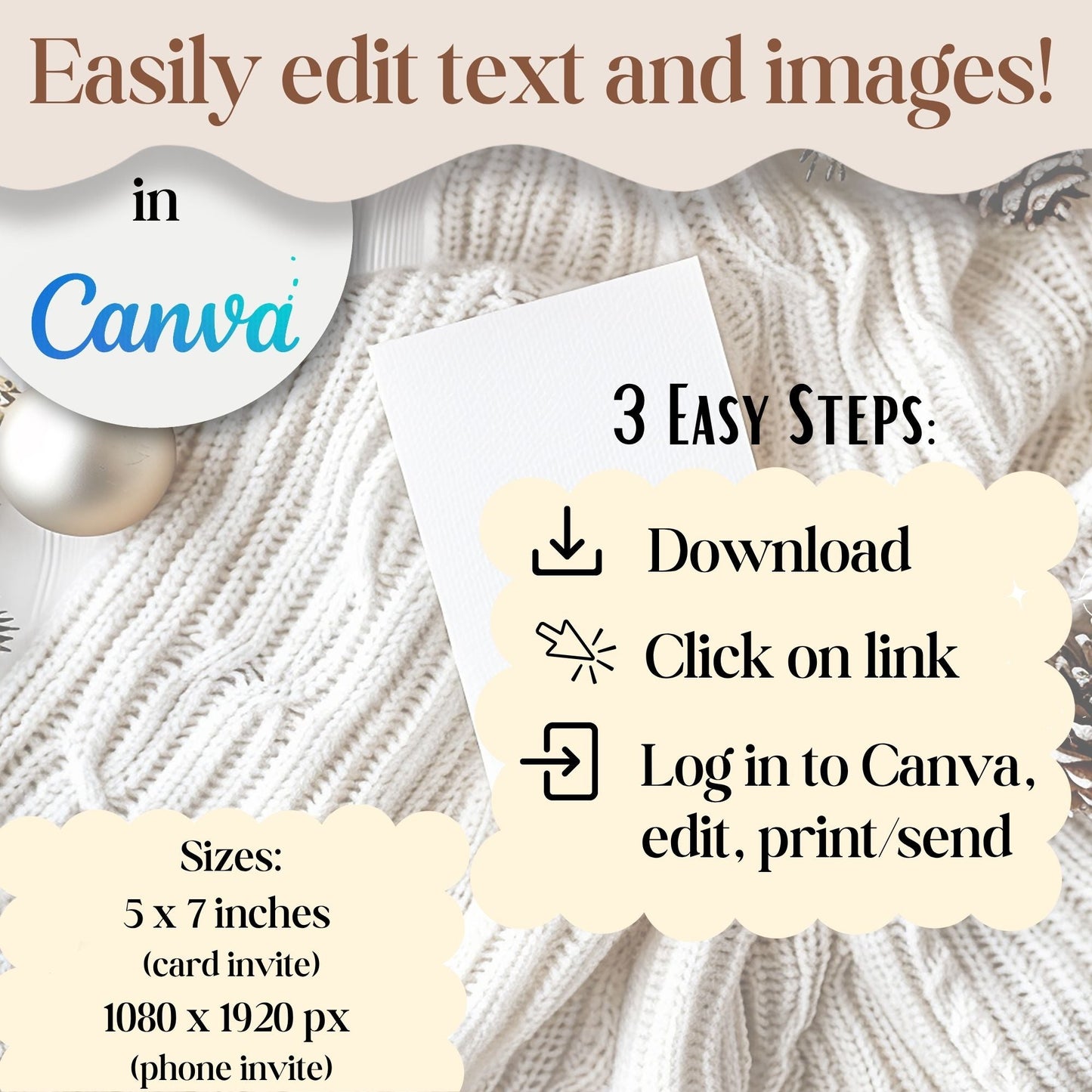 Editable LDS Christmas Party Invitation | O Come Let Us Adore Him | Nativity Canva Template | Digital Download – Digital Printable by Digital Kim Designs