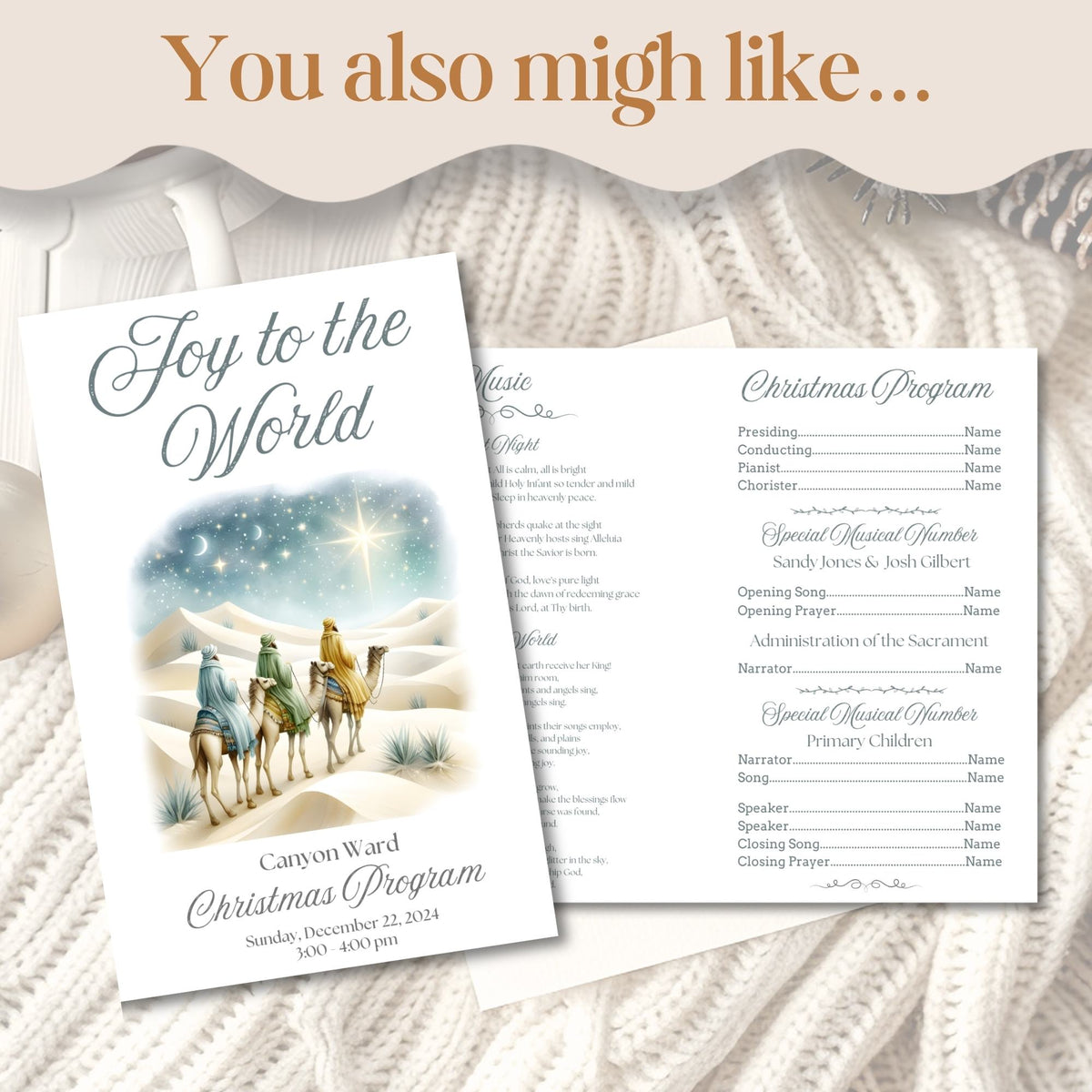 Editable LDS Christmas Program Template – Joy to the World Canva Design ...