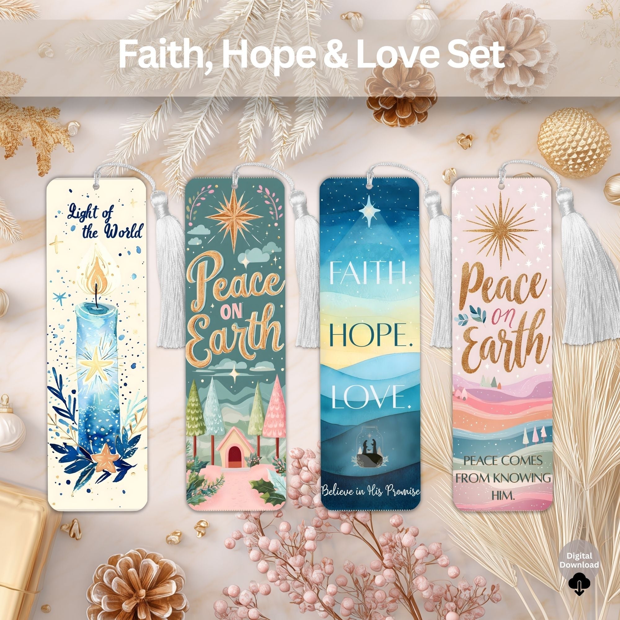 Faith, Hope & Love Scripture Bookmark Set – Printable Christian & LDS ...
