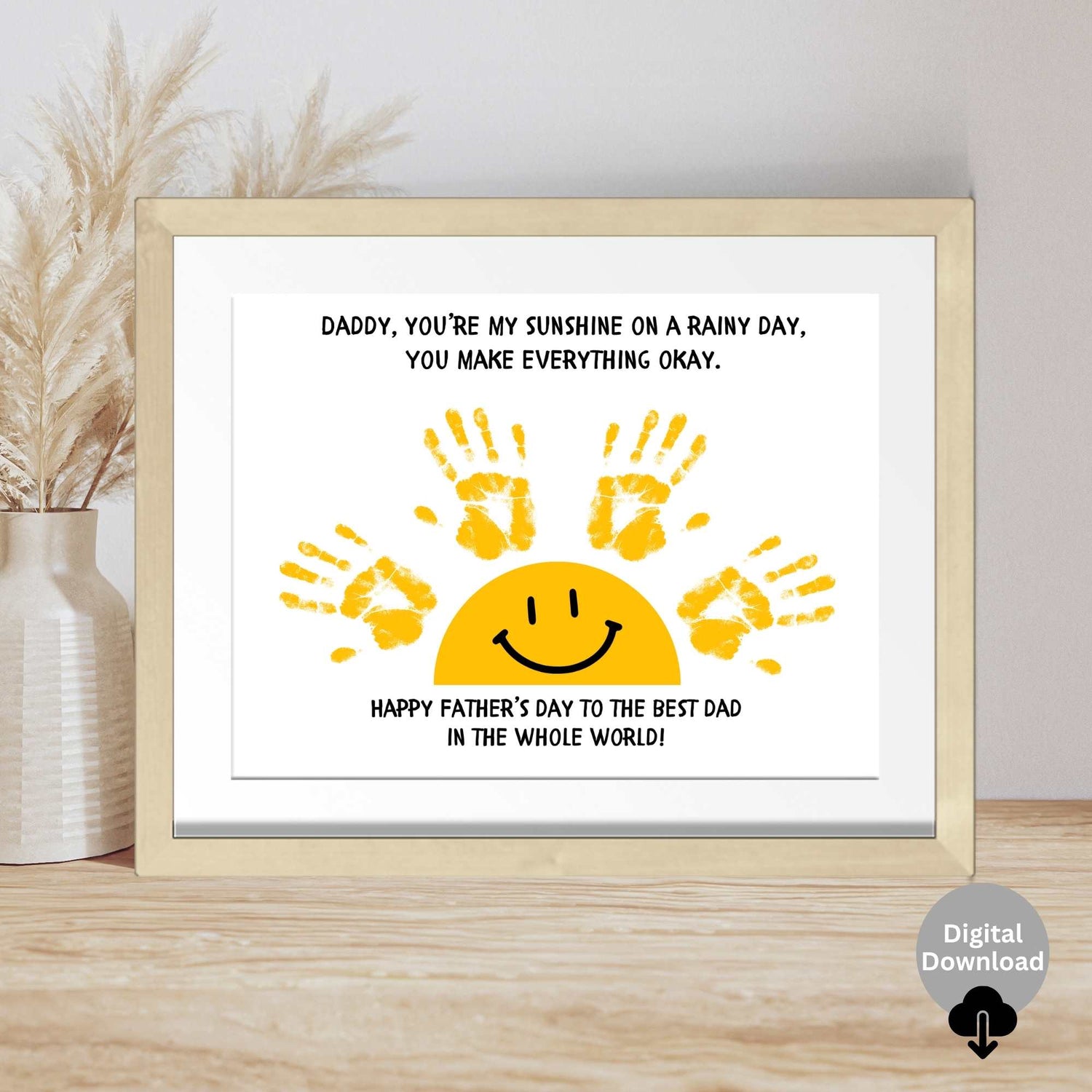 Father’s Day Handprint Craft – “You’re My Sunshine” Printable Gift for Dad – Instant Download – Faith - Based Printable by Digital Kim Designs