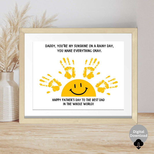 Father’s Day Handprint Craft – “You’re My Sunshine” Printable Gift for Dad – Instant Download – Faith - Based Printable by Digital Kim Designs