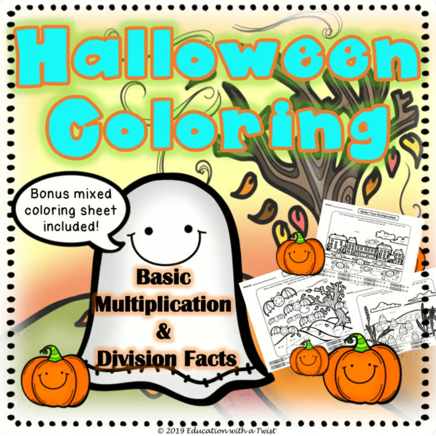 Halloween Math Coloring Sheets – Multiplication & Division | Grades 3–5