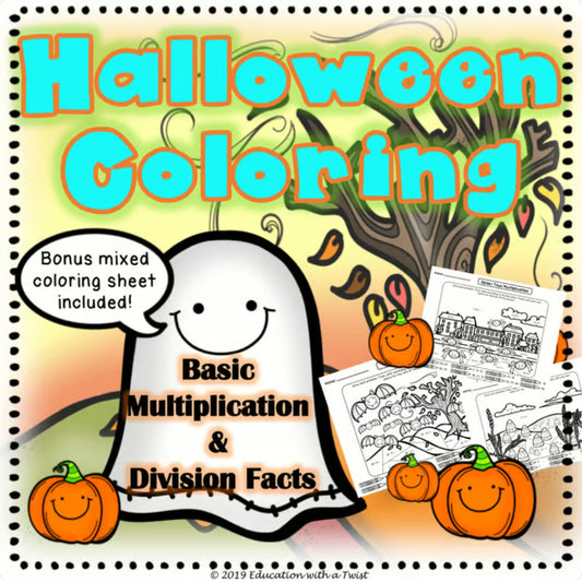 Halloween Math Coloring Sheets – Multiplication & Division | Grades 3–5