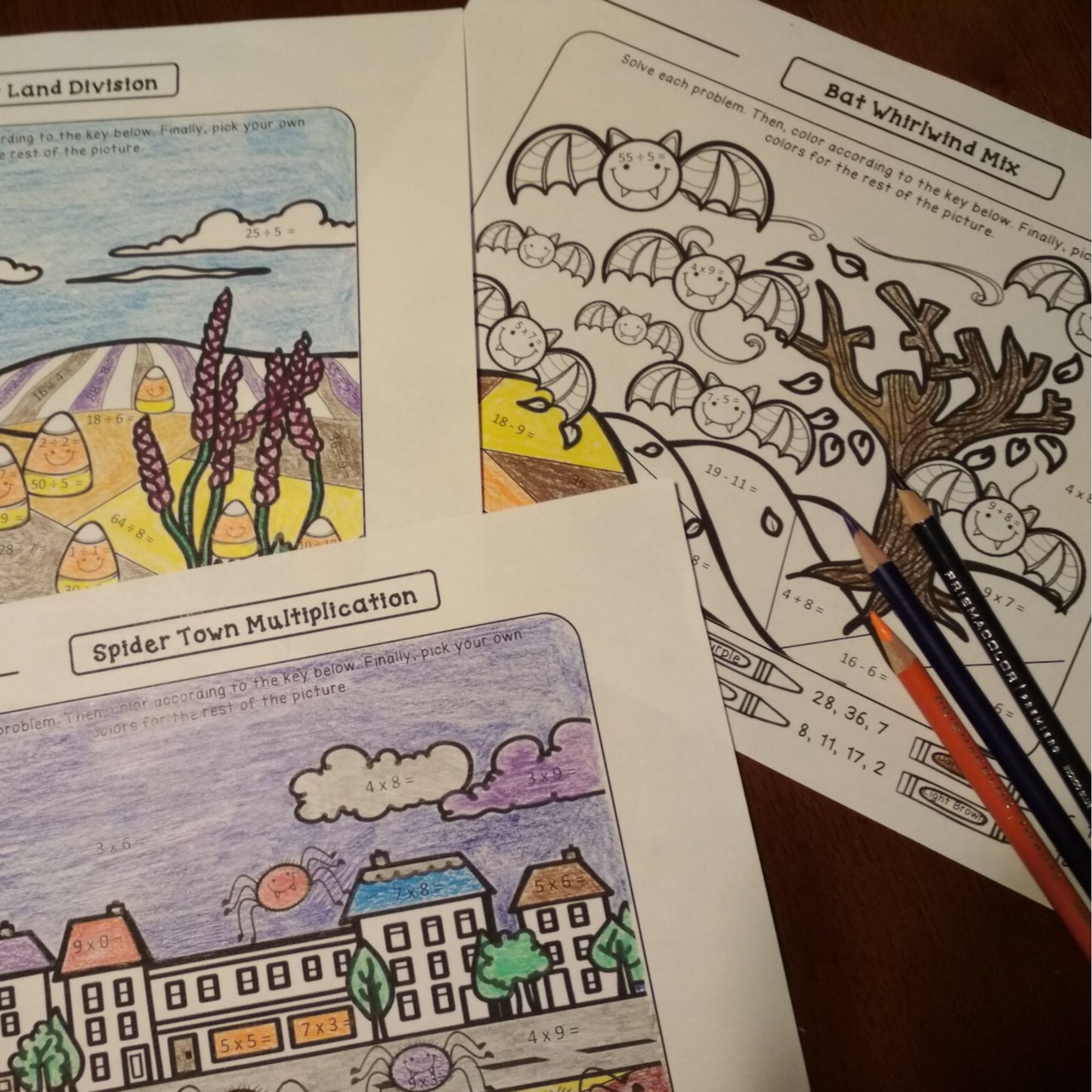 Halloween Math Coloring Sheets – Multiplication & Division | Grades 3–5