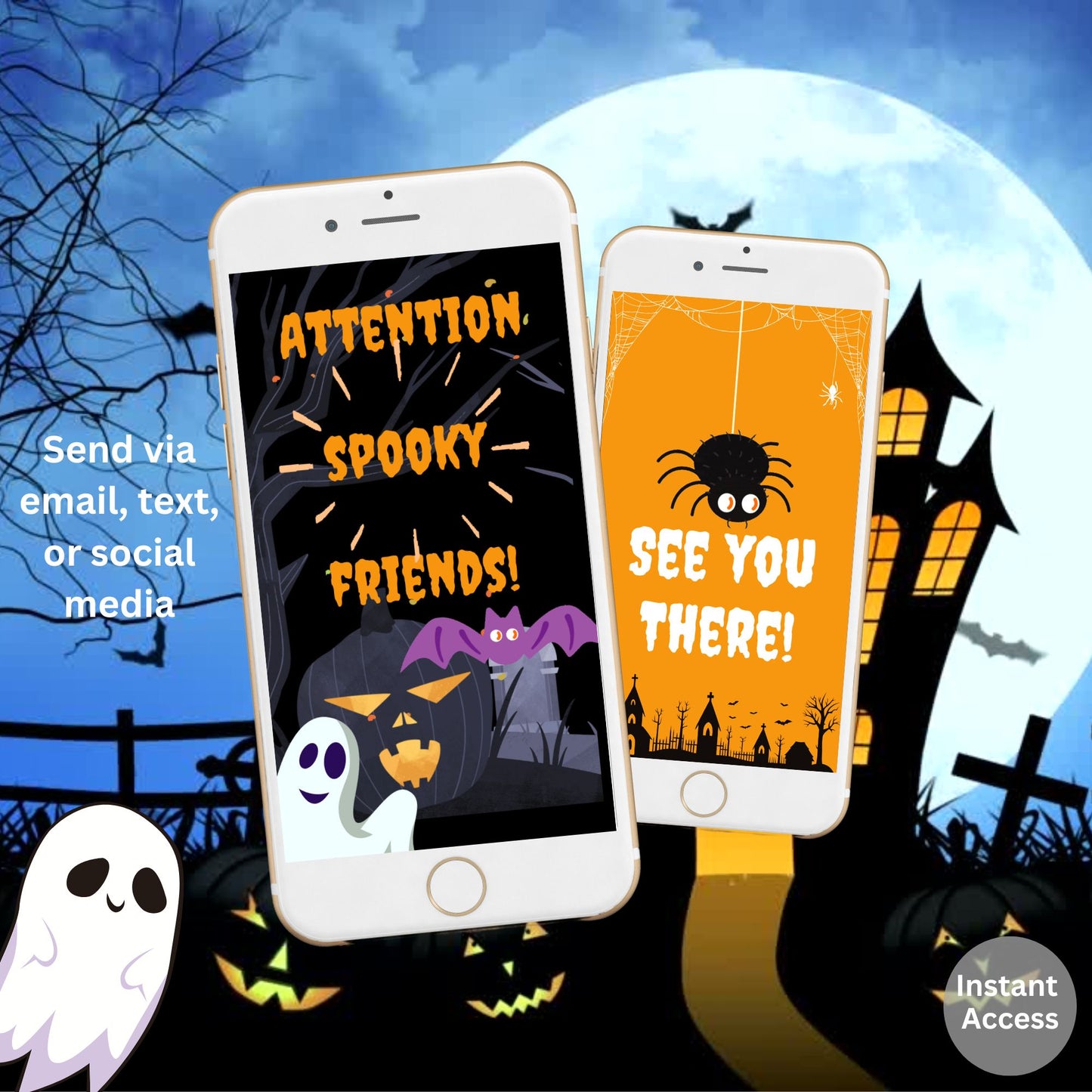 Kids Halloween Costume Party Video Invitation – Editable Canva Animated Evite