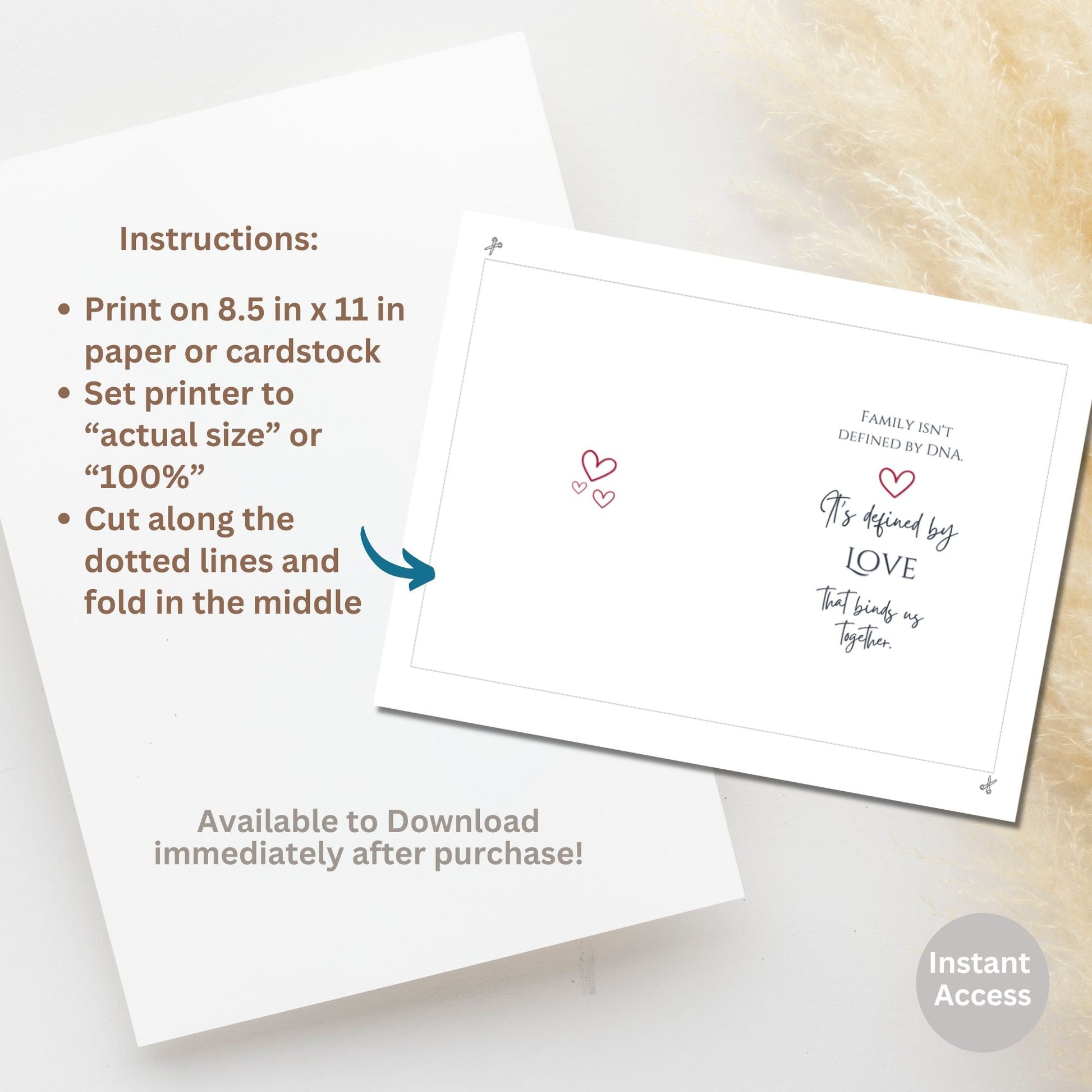 Happy Adoption Day Card | Printable Gotcha Day Card | Instant PDF Download – Digital Printable by Digital Kim Designs