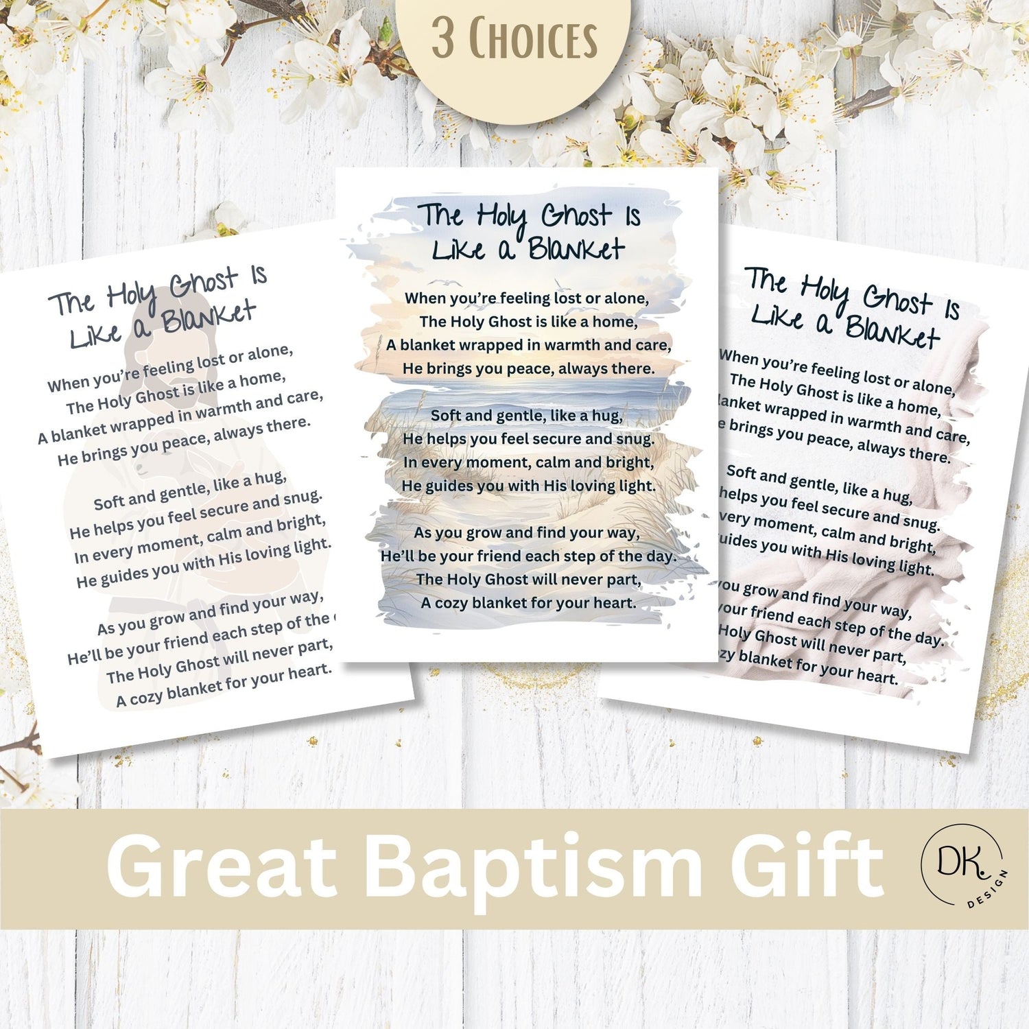 Holy Ghost Blanket Poem – Printable LDS Baptism Gift for Boys & Girls | Faith - Based Keepsake – Faith - Based Printable by Digital Kim Designs