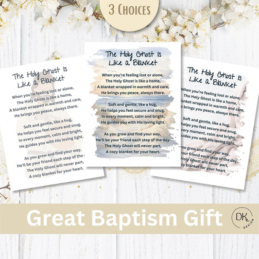 Holy Ghost Blanket Poem – Printable LDS Baptism Gift for Boys & Girls | Faith - Based Keepsake – Faith - Based Printable by Digital Kim Designs