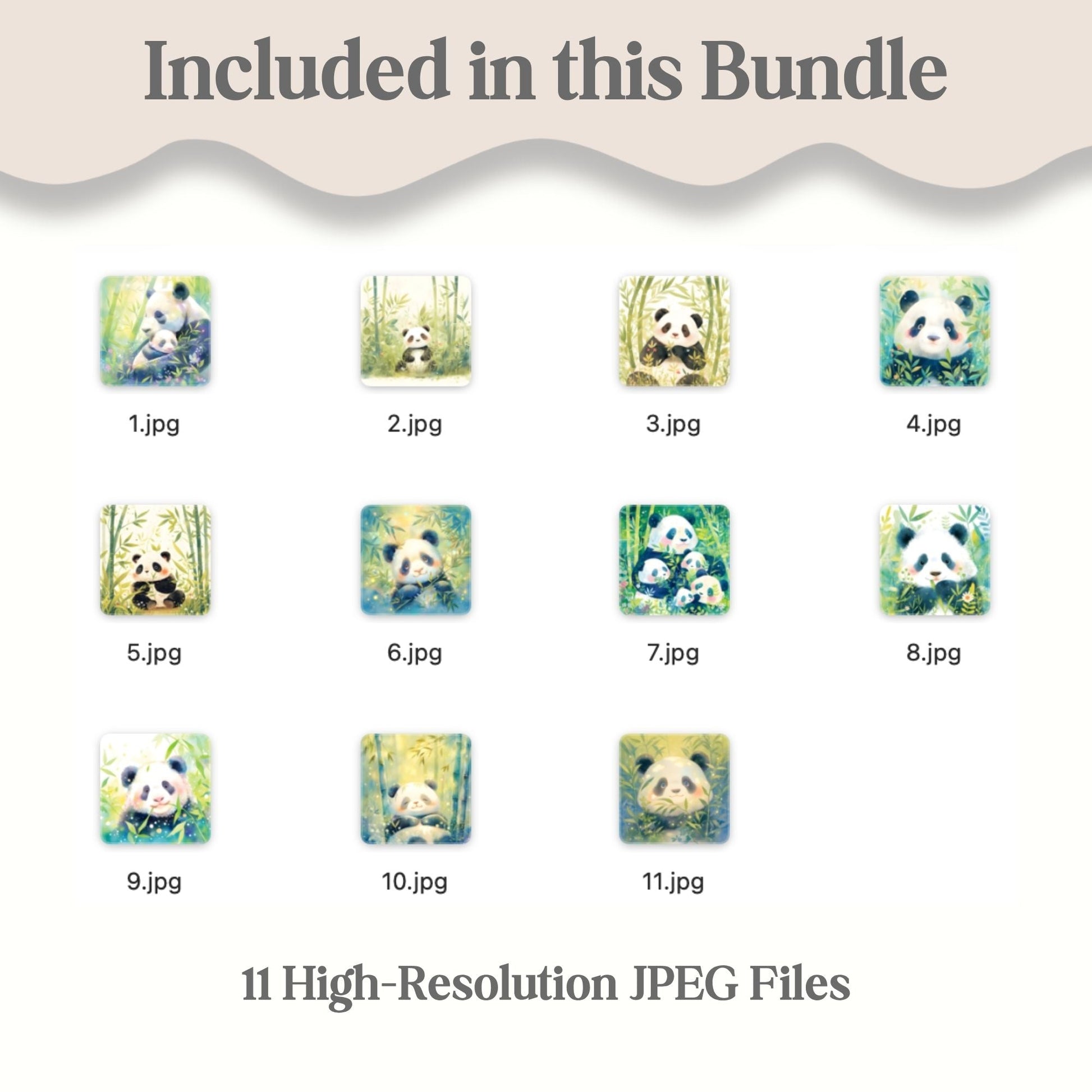 Kawaii Panda Watercolor Art Set | 11 Nursery & Kids Wall Prints – Digital Printable by Digital Kim Designs