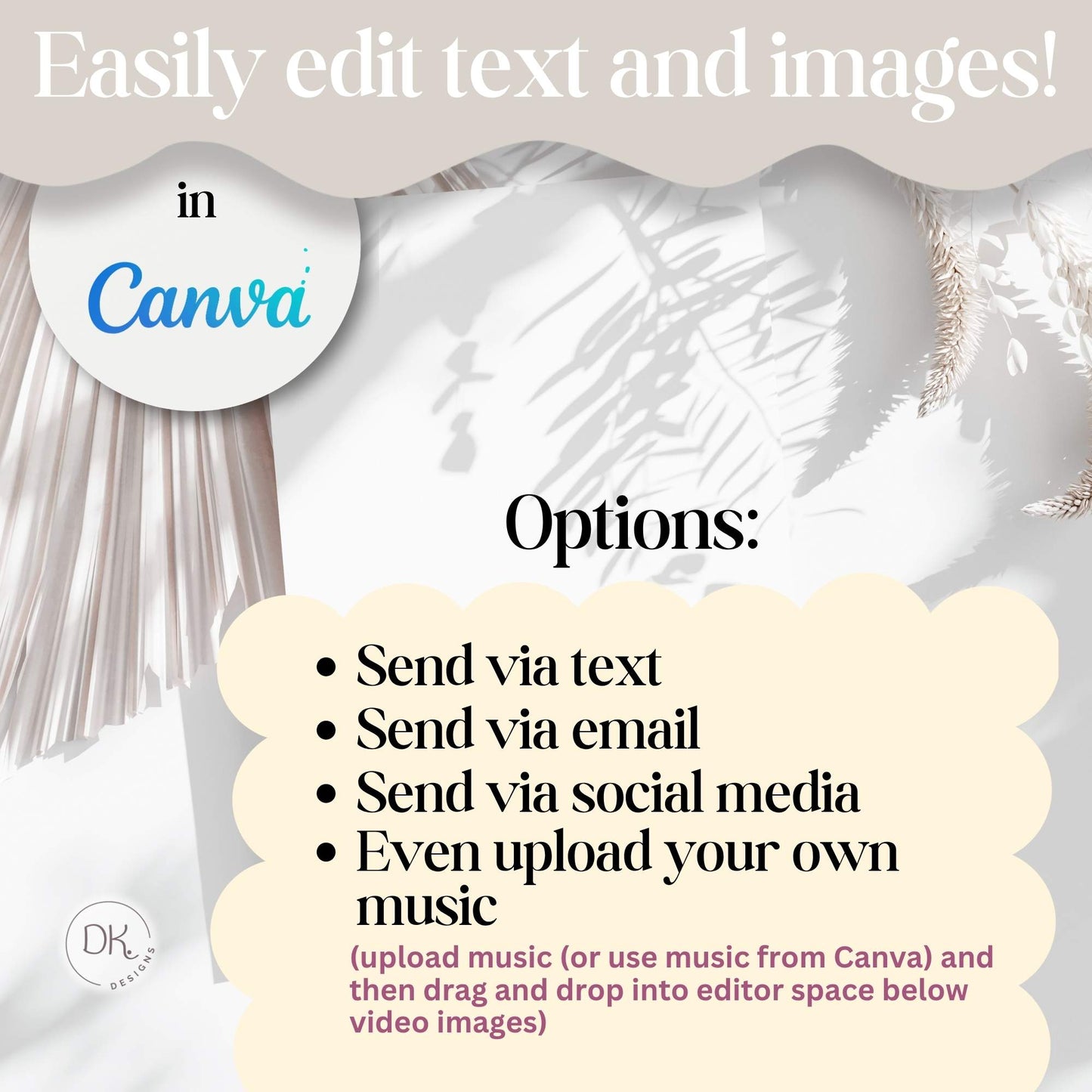 What's included with the animated LDS baptism invitation – Canva template, video file, and instructions