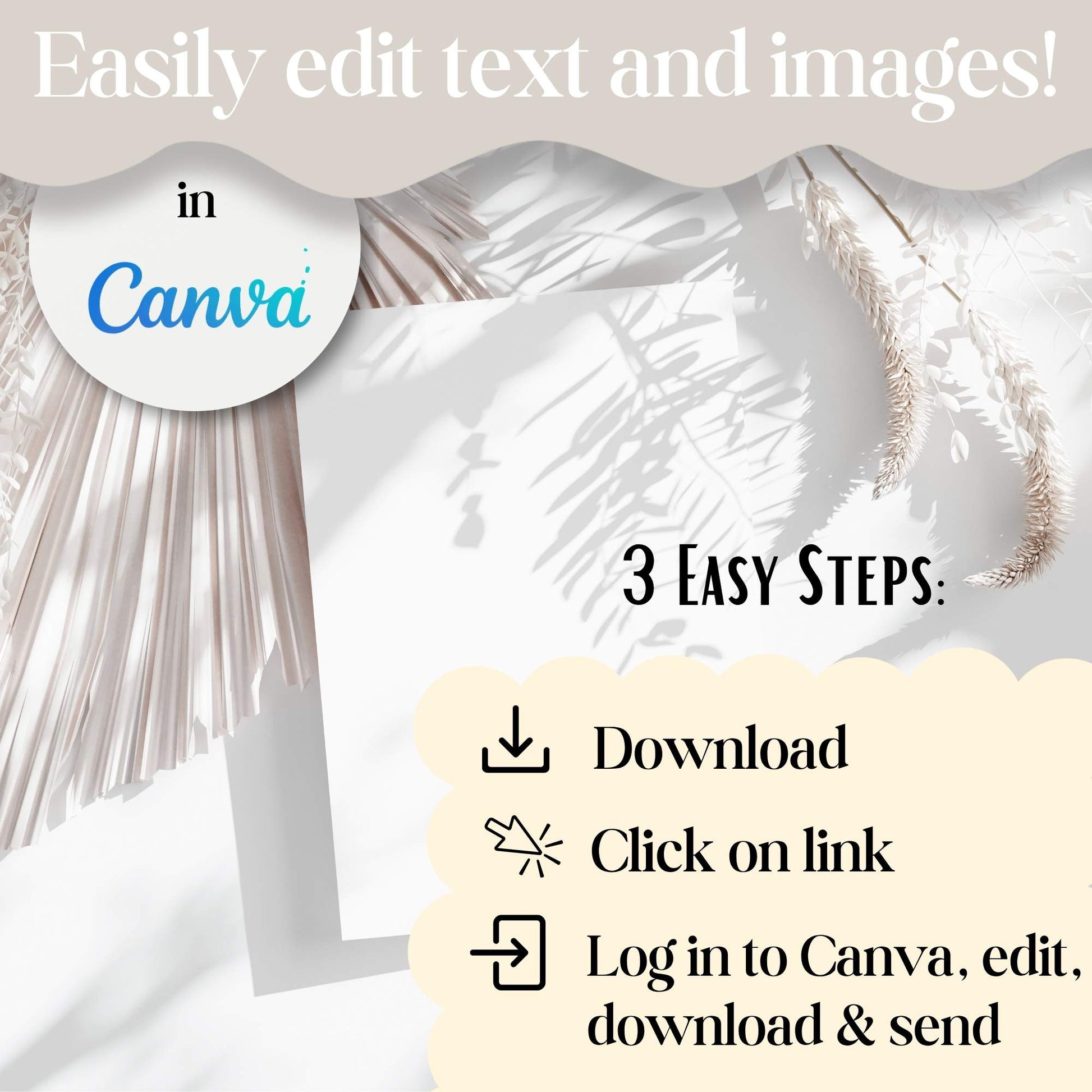Instructions for customizing and sending the animated LDS baptism invite with Canva