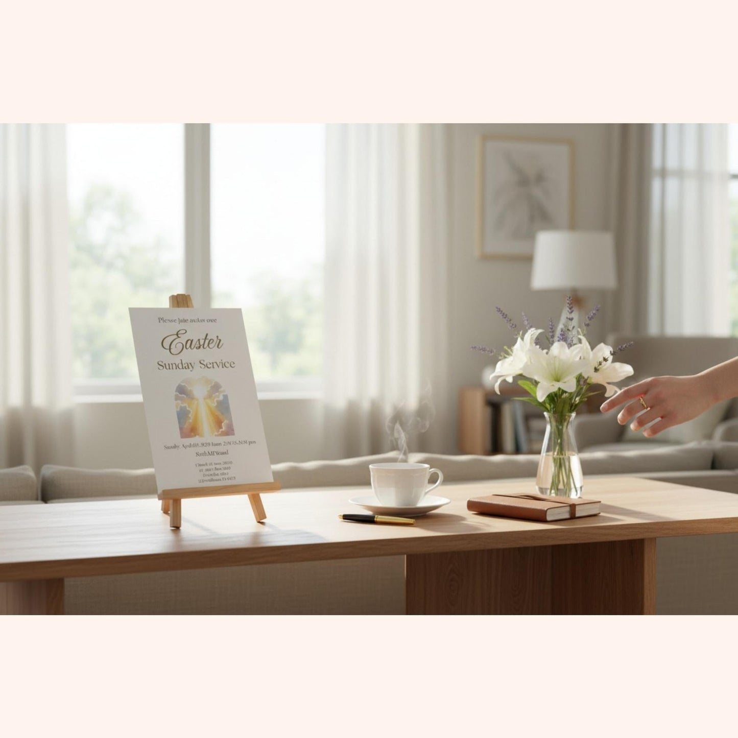 LDS Easter Invitation Template – He Is Risen Church Service Invite | Editable Canva 5x7 Printable – Digital Printable by Digital Kim Designs