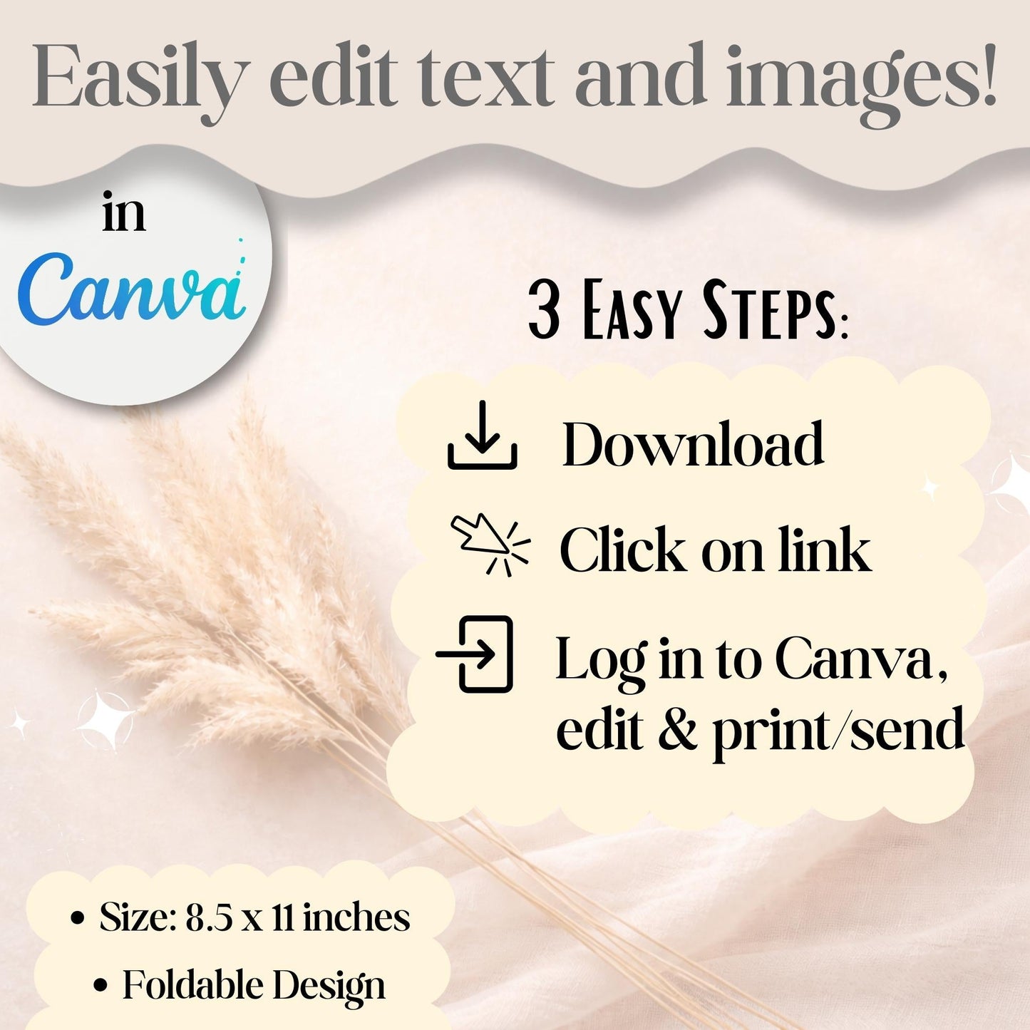 LDS Easter Sacrament Program Template – He Is Risen | Editable Canva Church Bulletin – Digital Printable by Digital Kim Designs