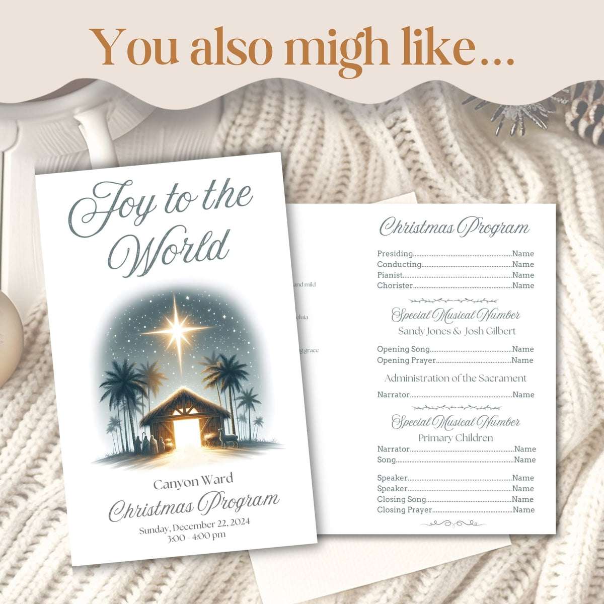LDS Christmas Program Template | O Come Let Us Adore Him | Digital ...