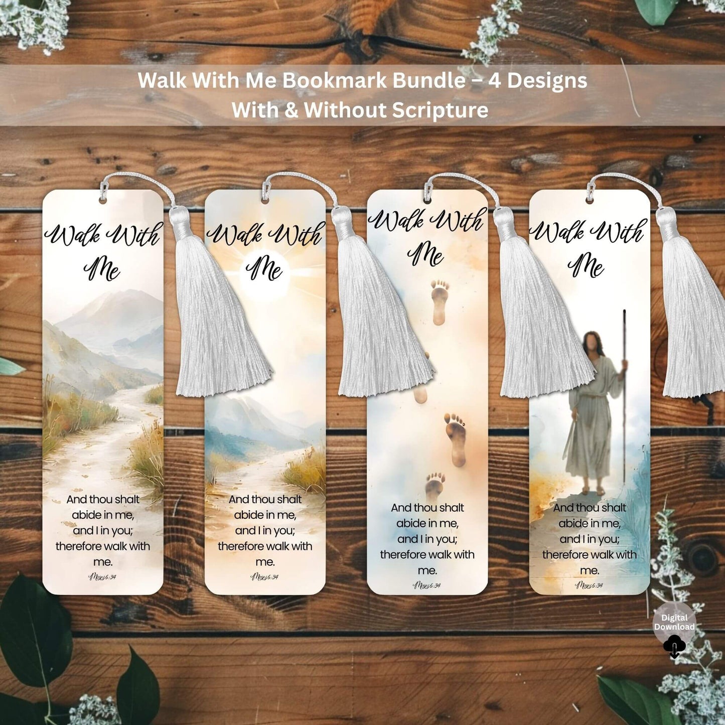 LDS Scripture Bookmarks Printable | Faith - Based Christian Bookmarks | 2026 LDS Youth Theme “Walk With Me” – Digital Printable by Digital Kim Designs