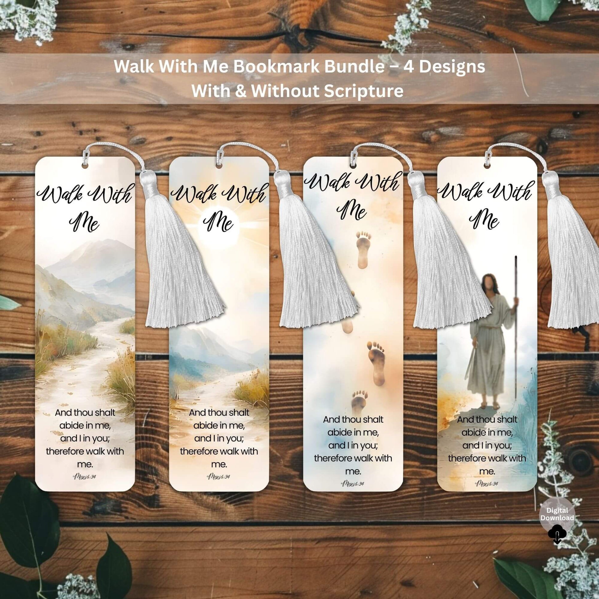 LDS Scripture Bookmarks Printable | Faith - Based Christian Bookmarks | 2026 LDS Youth Theme “Walk With Me” – Digital Printable by Digital Kim Designs