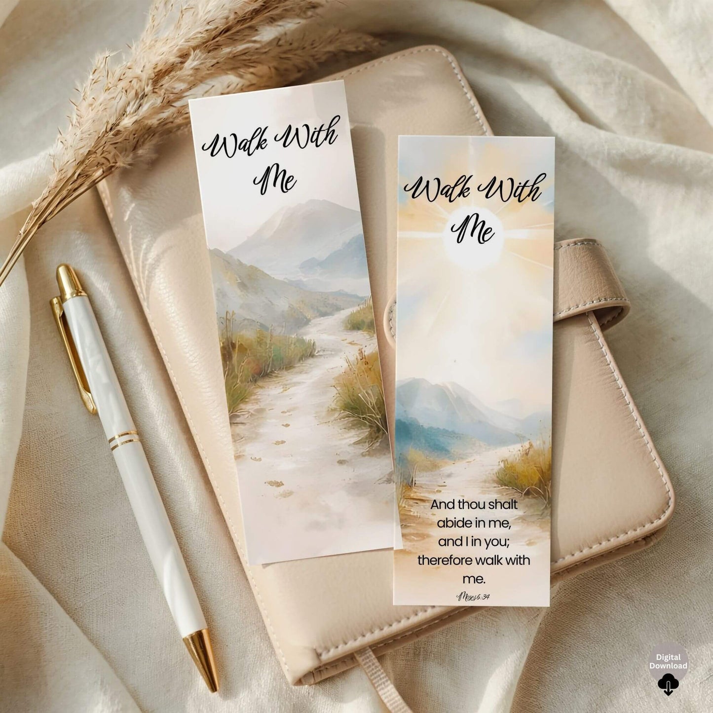 LDS Scripture Bookmarks Printable | Faith - Based Christian Bookmarks | 2026 LDS Youth Theme “Walk With Me” – Digital Printable by Digital Kim Designs