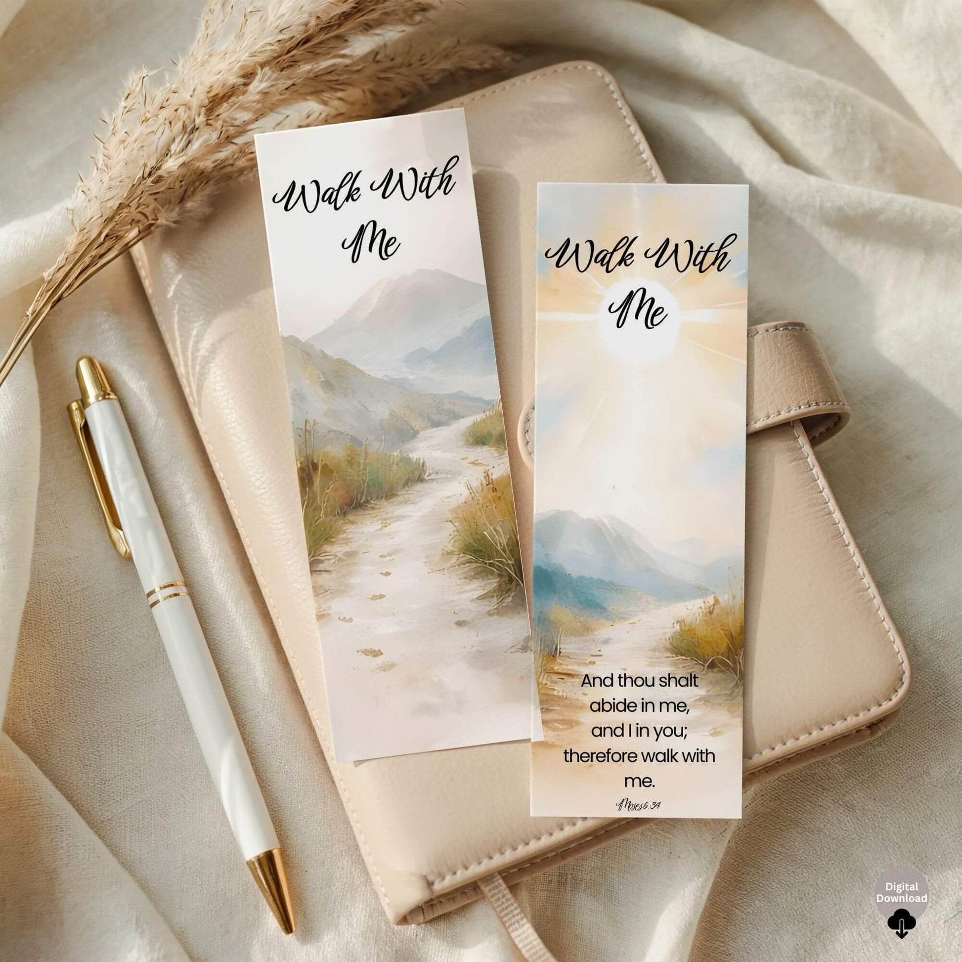 LDS Scripture Bookmarks Printable | Faith - Based Christian Bookmarks | 2026 LDS Youth Theme “Walk With Me” – Digital Printable by Digital Kim Designs