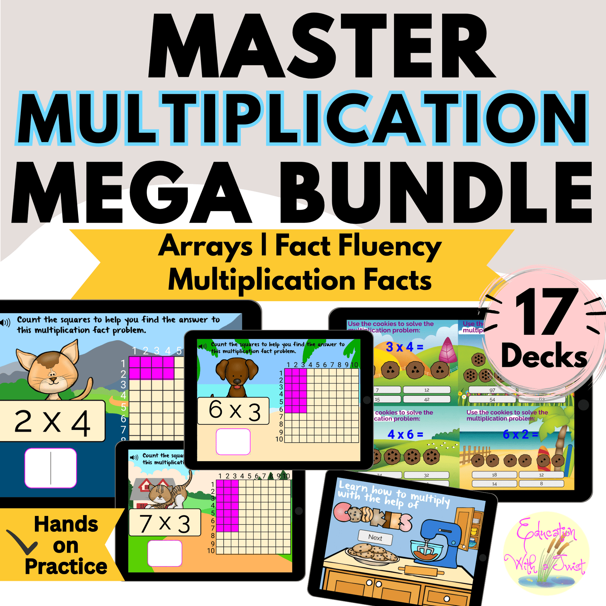 Master Multiplication Mega Bundle | Arrays & Fact Fluency – Digital Printable by Digital Kim Designs