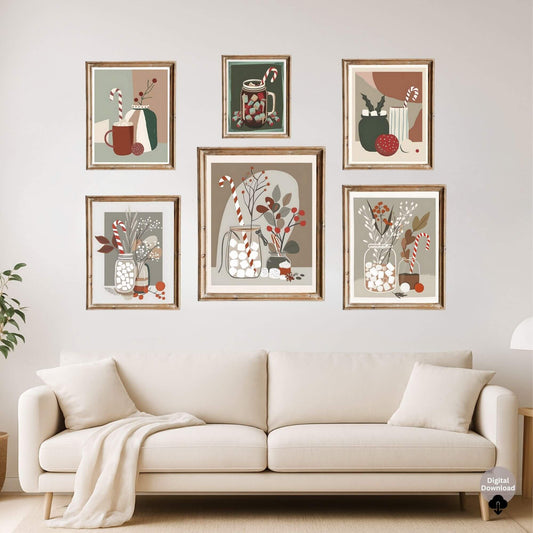 Neutral Hygge Vase Art Prints | Cozy Winter Wall Art Set | Scandinavian Home Decor (Digital Download) – Digital Printable by Digital Kim Designs