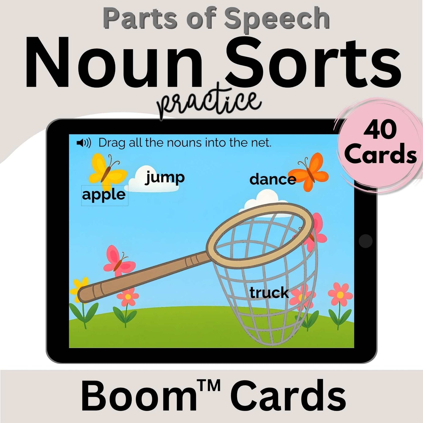 Noun Sorts Boom Cards™ | 40 Interactive Parts of Speech Task Cards – Faith - Based Printable by Digital Kim Designs