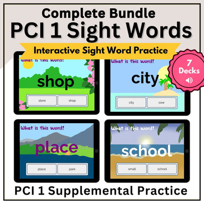 PCI 1 Sight Word Practice Boom Cards Bundle | K–4 Reading | 140 Sight Words – Digital Printable by Digital Kim Designs