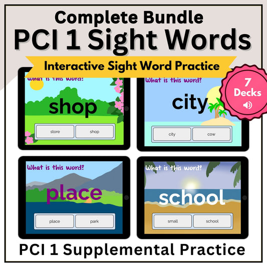 PCI 1 Sight Word Practice Boom Cards Bundle | K–4 Reading | 140 Sight Words – Digital Printable by Digital Kim Designs