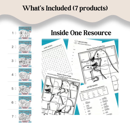 PCI Reading Level 1 Mystery Picture Activities Bundle | Sight Words 1–140 – Digital Printable by Digital Kim Designs