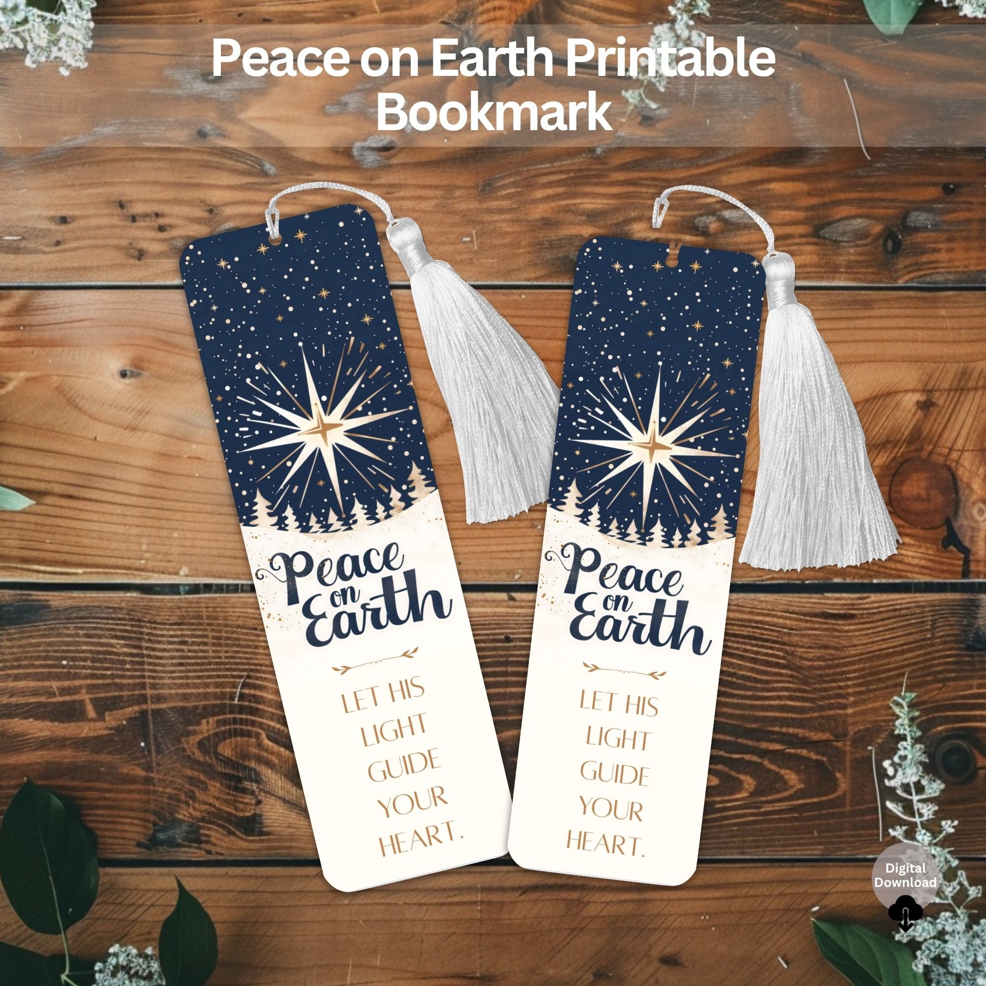 Peace on Earth Printable Bookmark | Christian & LDS Christmas Gift ...