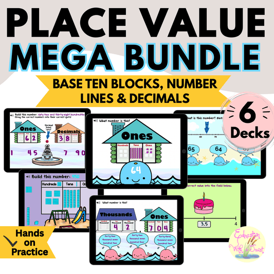 Place Value Mega Bundle | Base Ten Blocks, Number Line & Decimals – Digital Printable by Digital Kim Designs