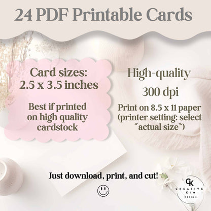 Positive Affirmation Cards for Kids & Tweens – 24 Printable Quotes for Confidence & Self - Worth – Faith - Based Printable by Digital Kim Designs