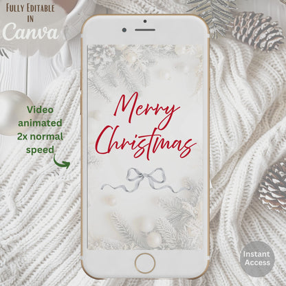 Animated Christmas Photo Card – Canva Editable Digital Video