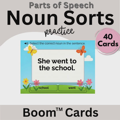 Noun Sort Boom™ Cards | Parts of Speech Activities