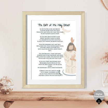 Printable Baptism Gift – LDS “Gift of the Holy Ghost” Poem Keepsake (PDF – Faith - Based Printable by Digital Kim Designs
