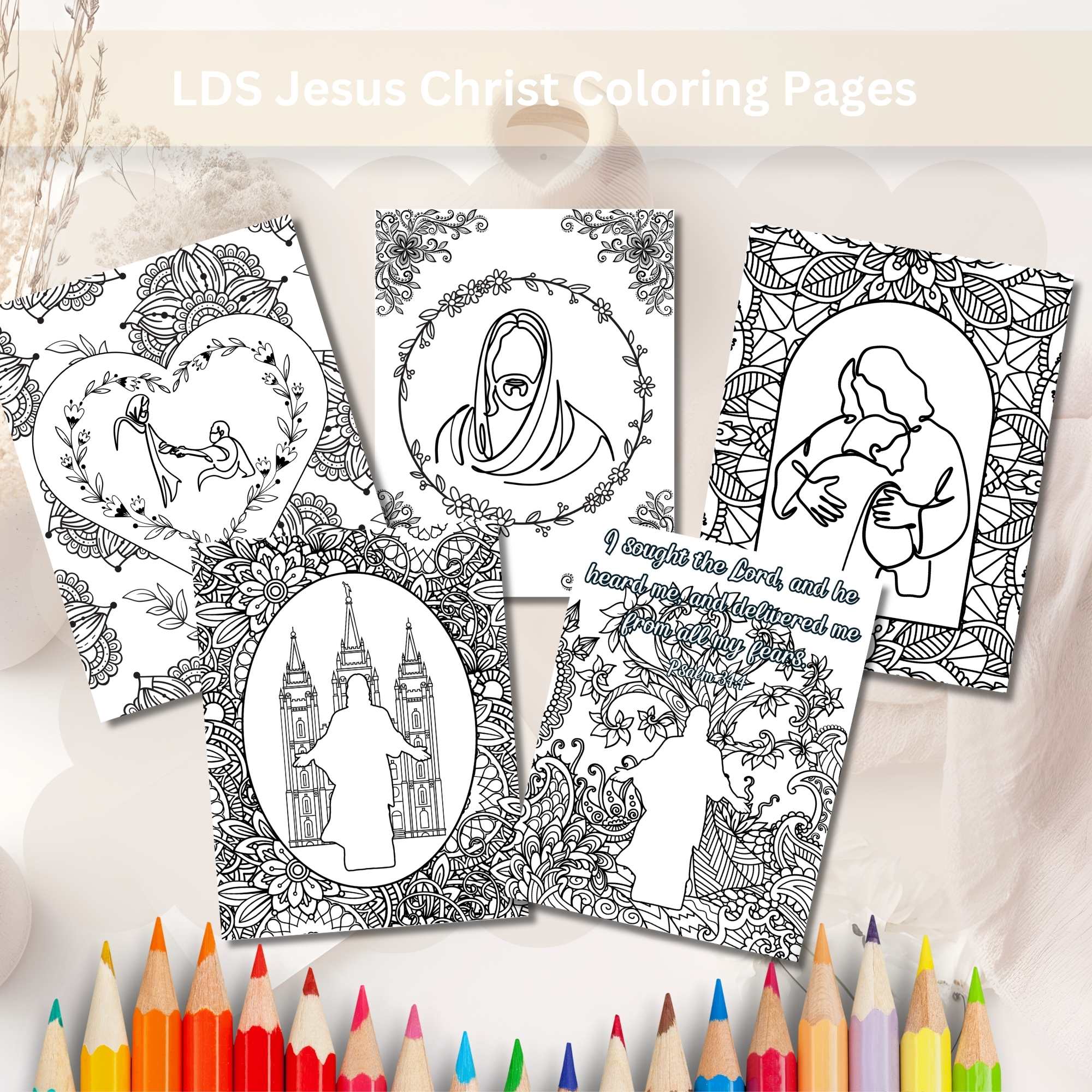 Printable LDS Jesus Christ Coloring Pages – Faith-Based Wall Art for ...