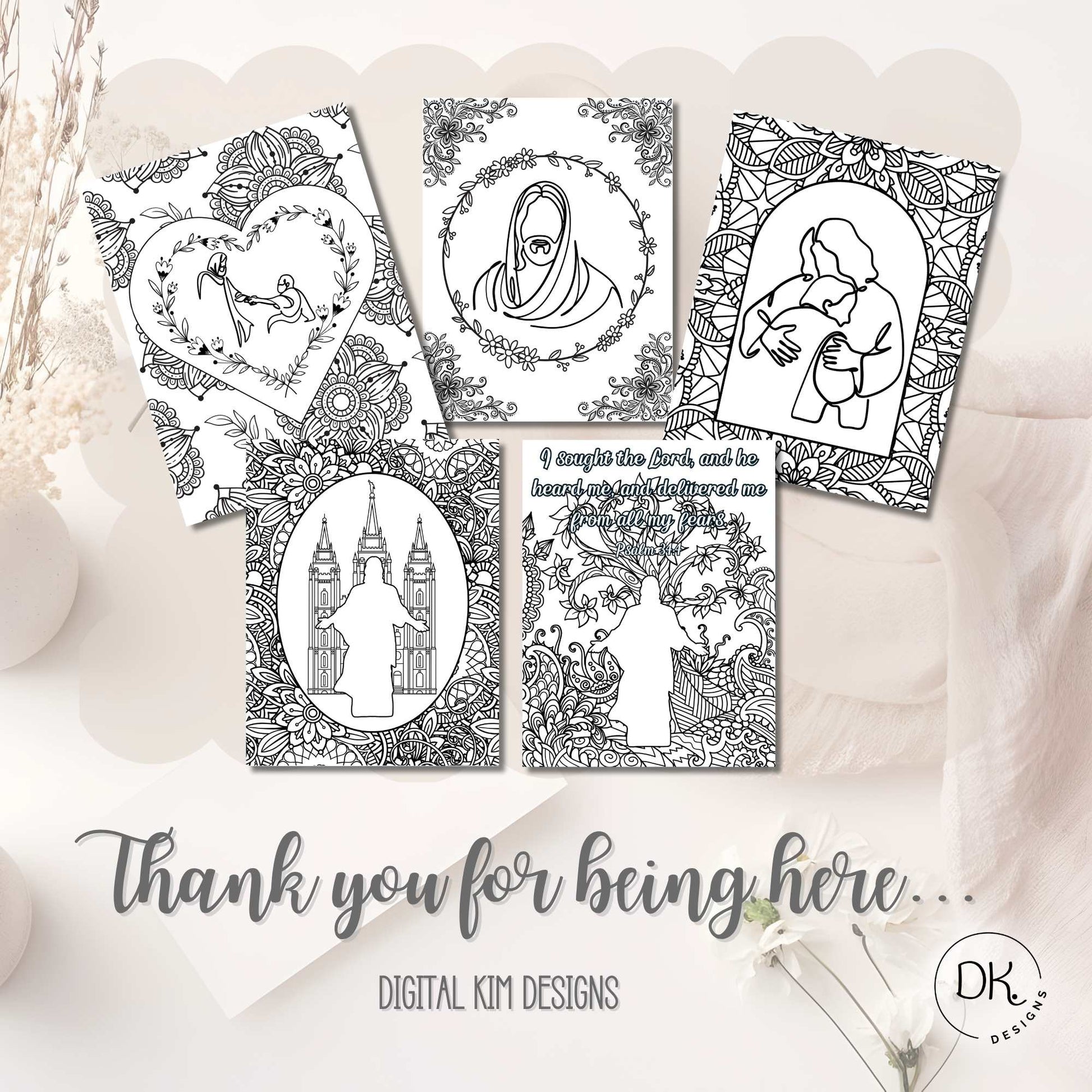 Printable LDS Jesus Christ Coloring Pages FaithBased Wall Art for