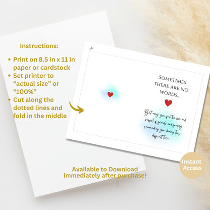 Printable Sympathy Card | Instant Download Condolence Card – Digital Printable by Digital Kim Designs