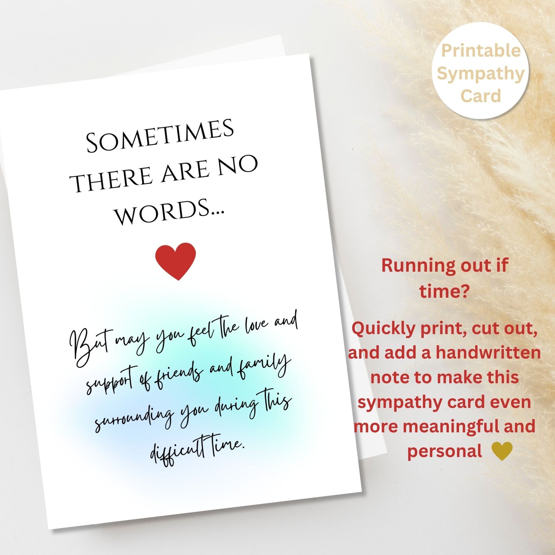 Printable Sympathy Card | Instant Download Condolence Card – Digital Printable by Digital Kim Designs