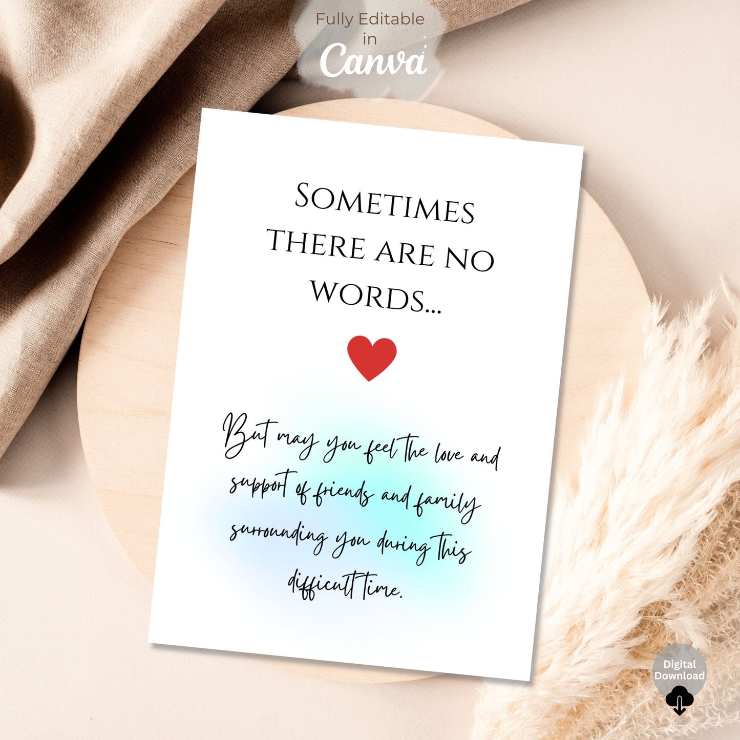 Printable Sympathy Card | Instant Download Condolence Card – Digital Printable by Digital Kim Designs