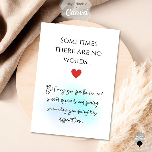 Printable Sympathy Card | Instant Download Condolence Card – Digital Printable by Digital Kim Designs